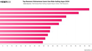 Top Reasons Vietnamese Users Use Ride-hailing Apps 2024 | Chart | TGM StatBox.jpeg