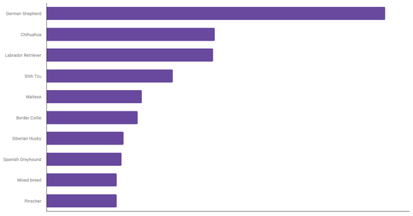 Most Popular Dog Breeds in Switzerland 2024 (locked) |Chart|TGM StatBox