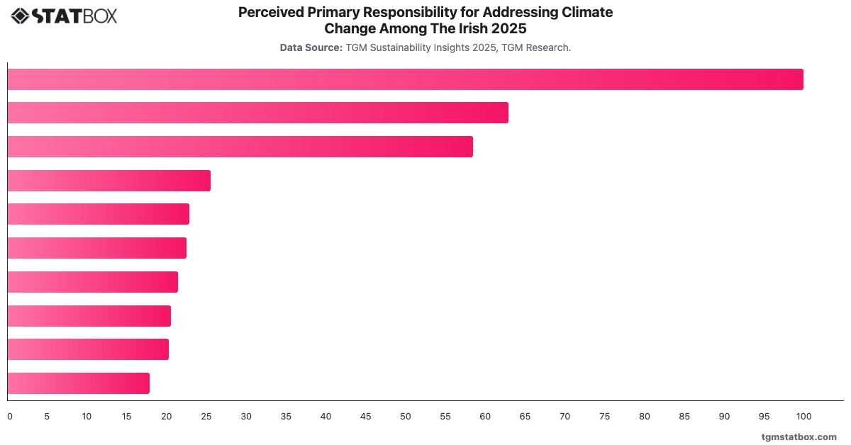 Perceived Primary Responsibility for Addressing Climate Change Among The Irish 2025|Chart|TGM StatBox